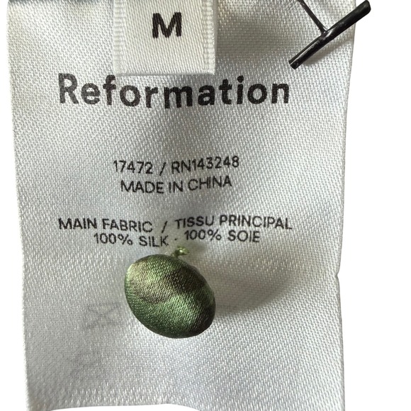 Reformation Kenna Green Silk Leopard Wrap Mini Dress M Long Sleeve Party EUC - Picture 6 of 8